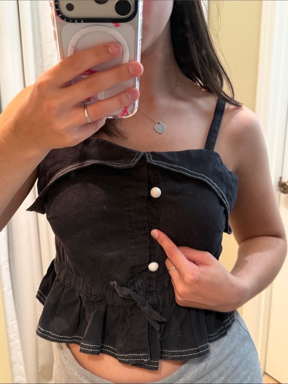 House of Sunny Button-Front Top (missing a button)